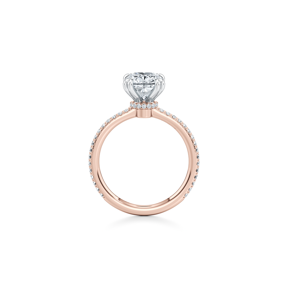 Kate Solitaire Lab Diamond Engagement Ring with Cushion Cut Diamond in 14KT Two view 4
