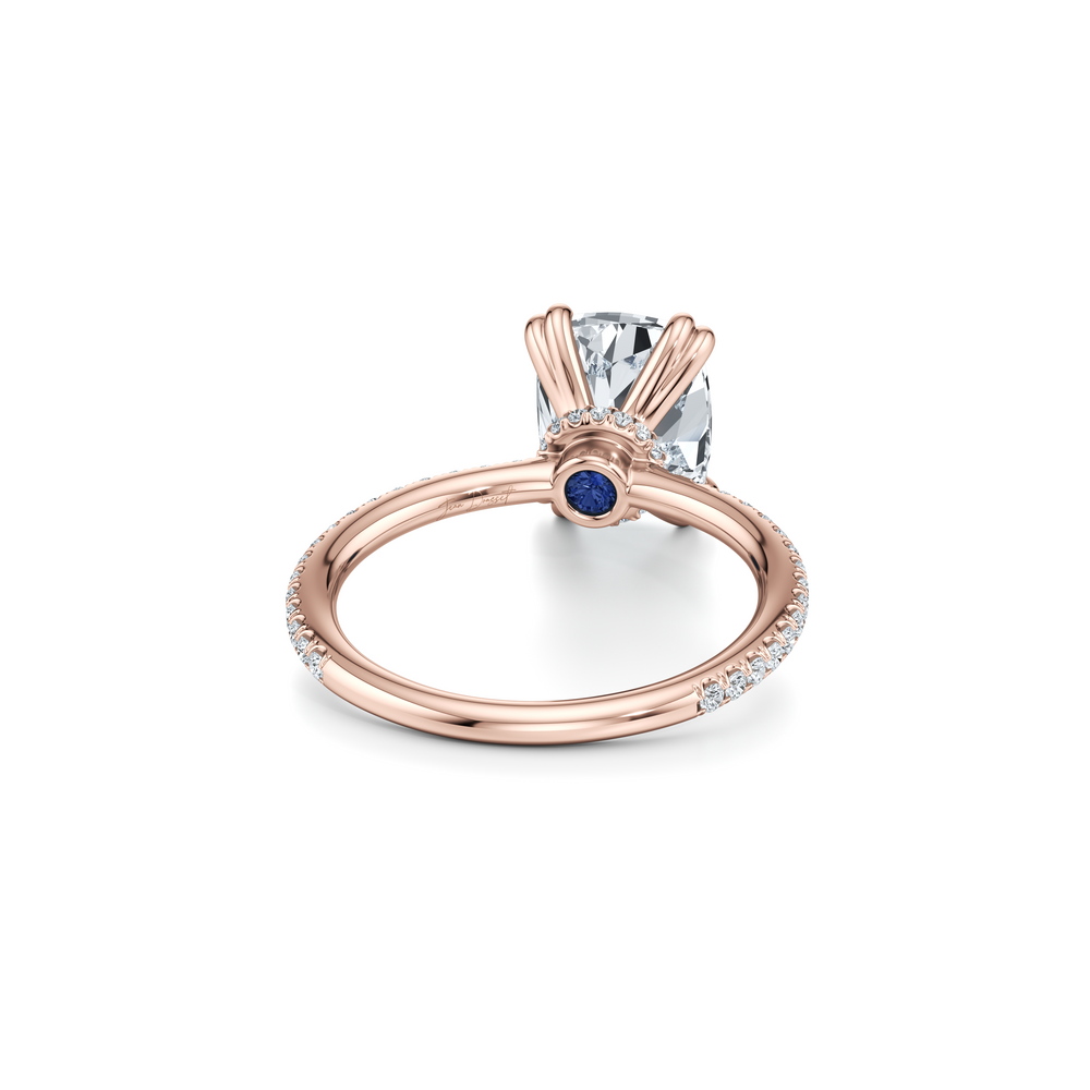 Kate Solitaire Lab Diamond Engagement Ring with Cushion Cut Diamond in 14KT 18k Rose Gold view 3
