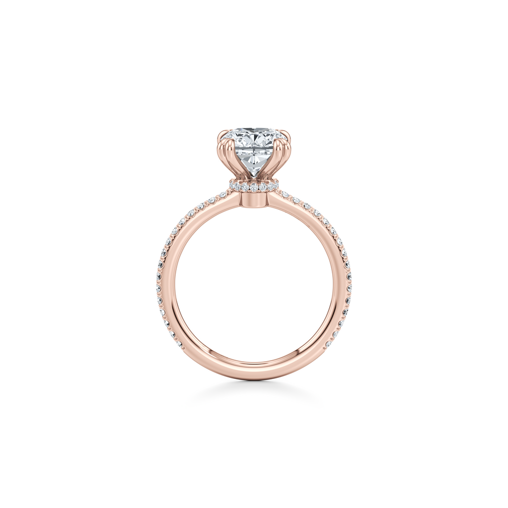 Kate Solitaire Lab Diamond Engagement Ring with Cushion Cut Diamond in 14KT 18k Rose Gold view 4
