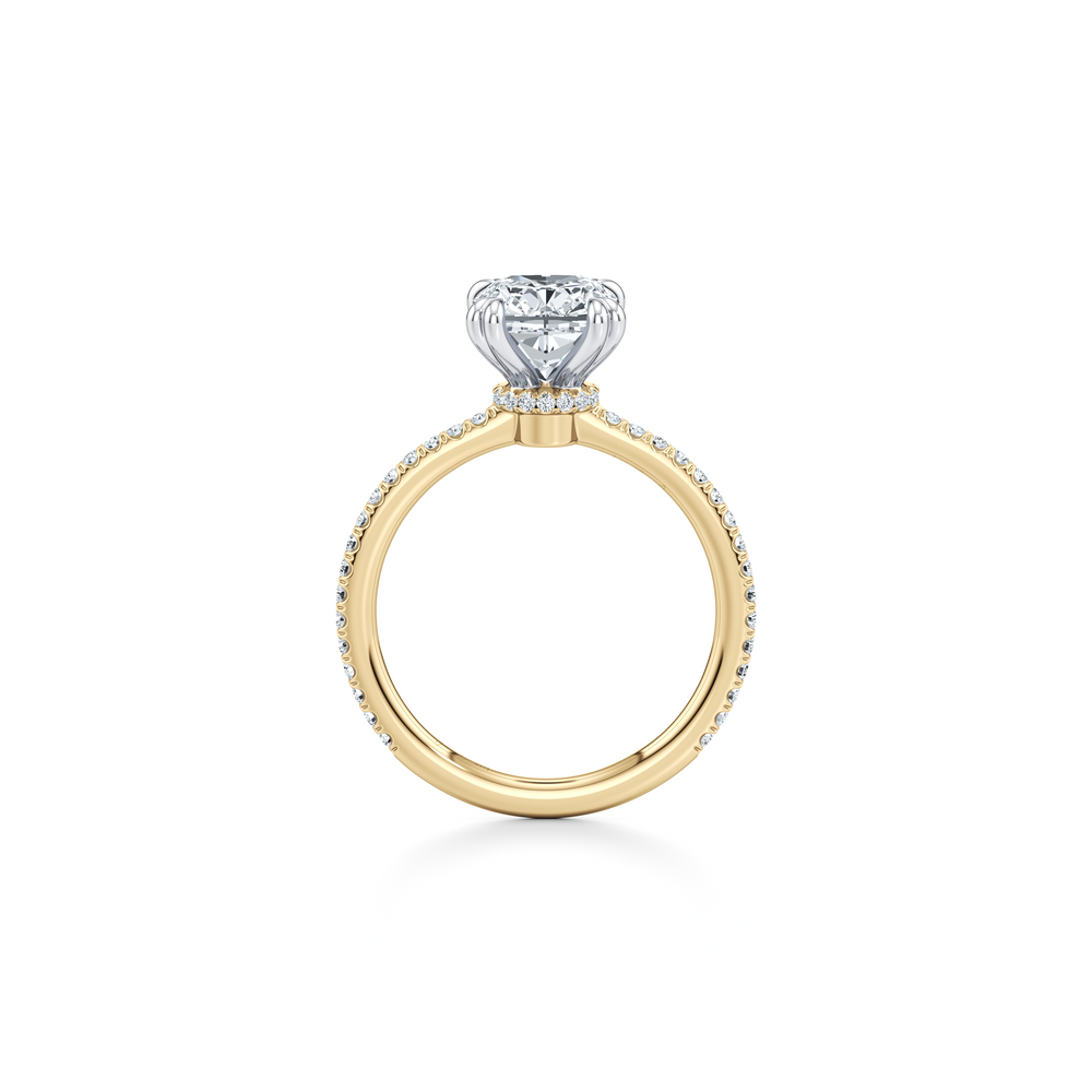 Kate Solitaire Lab Diamond Engagement Ring with Cushion Cut Diamond in 14KT Two view 4
