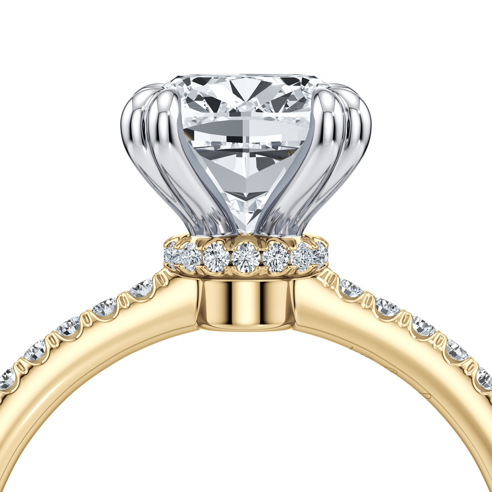 Kate Solitaire Lab Diamond Engagement Ring with Cushion Cut Diamond in 14KT Two view 5
