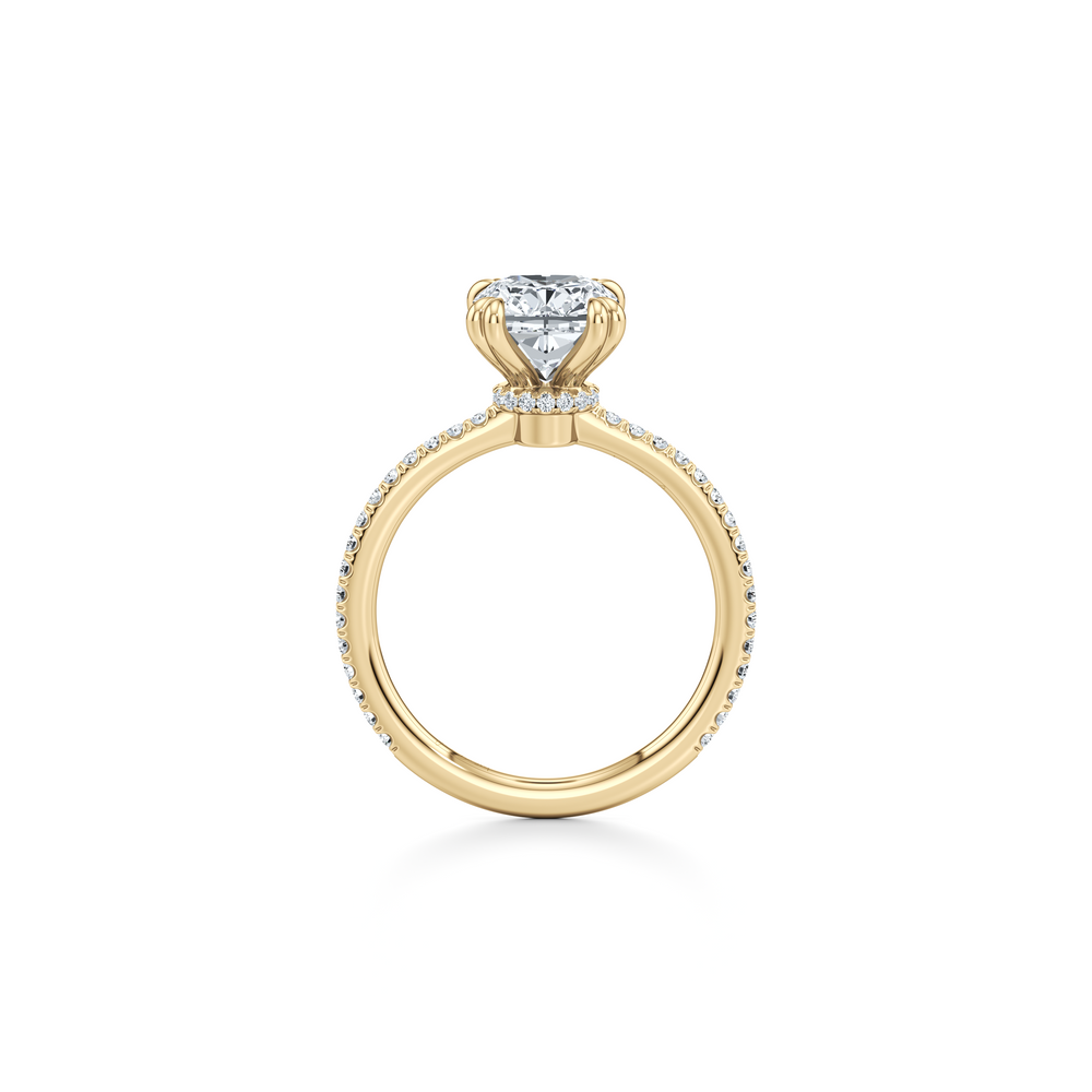 Kate Solitaire Lab Diamond Engagement Ring with Cushion Cut Diamond in 14KT 18k Yellow Gold view 4
