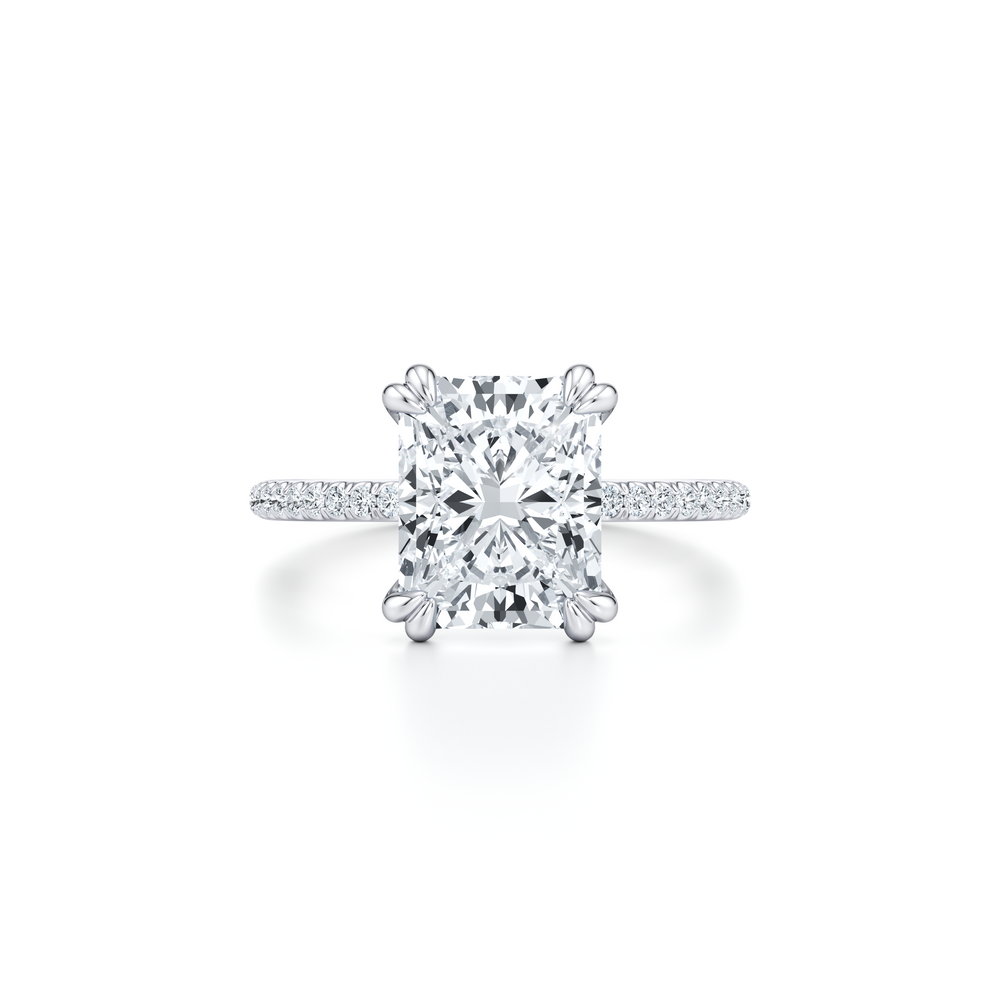 Kate Solitaire Lab Diamond Engagement Ring with Radiant Cut Diamond in 14KT Platinum view 1
