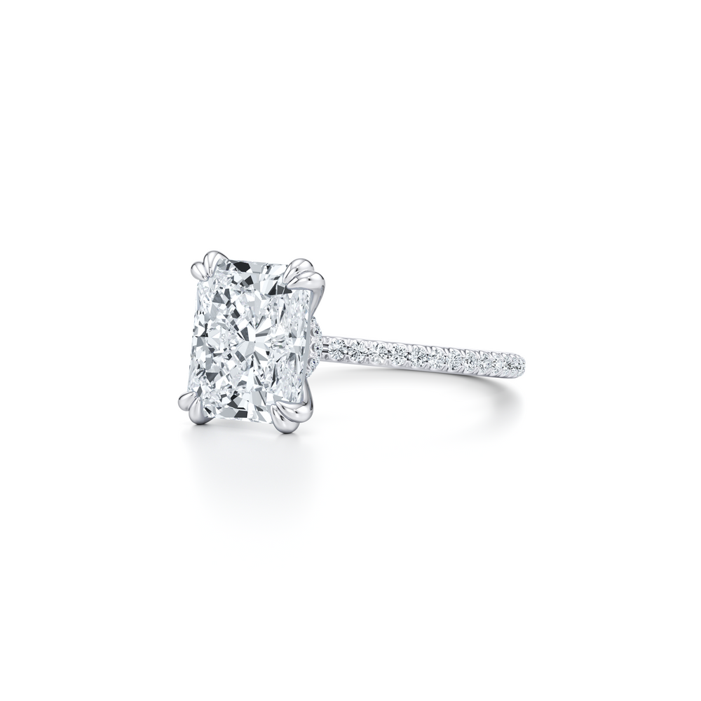 Kate Solitaire Lab Diamond Engagement Ring with Radiant Cut Diamond in 14KT Platinum view 2
