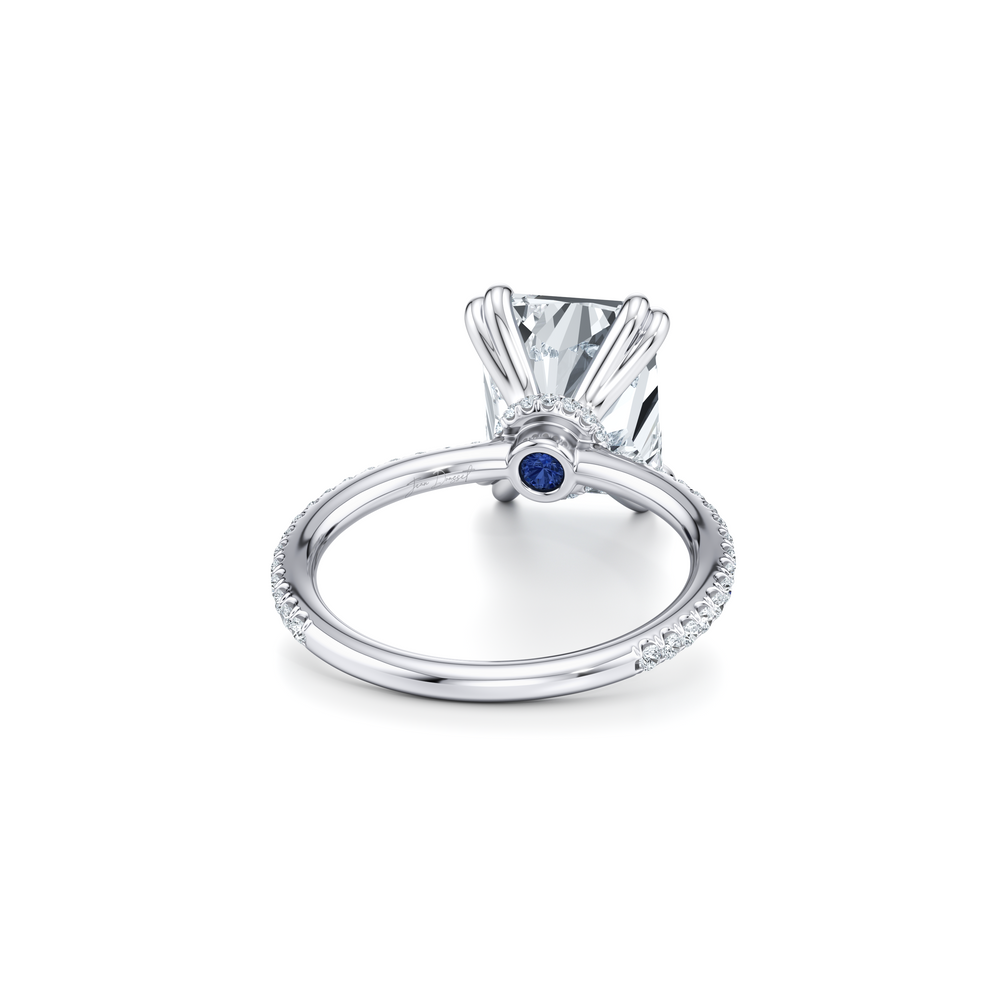 Kate Solitaire Lab Diamond Engagement Ring with Radiant Cut Diamond in 14KT Platinum view 3
