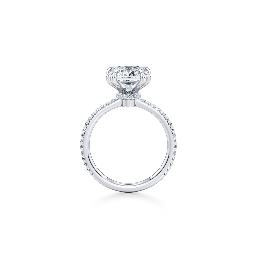 Kate Solitaire Lab Diamond Engagement Ring with Radiant Cut Diamond in 14KT Platinum view 4
