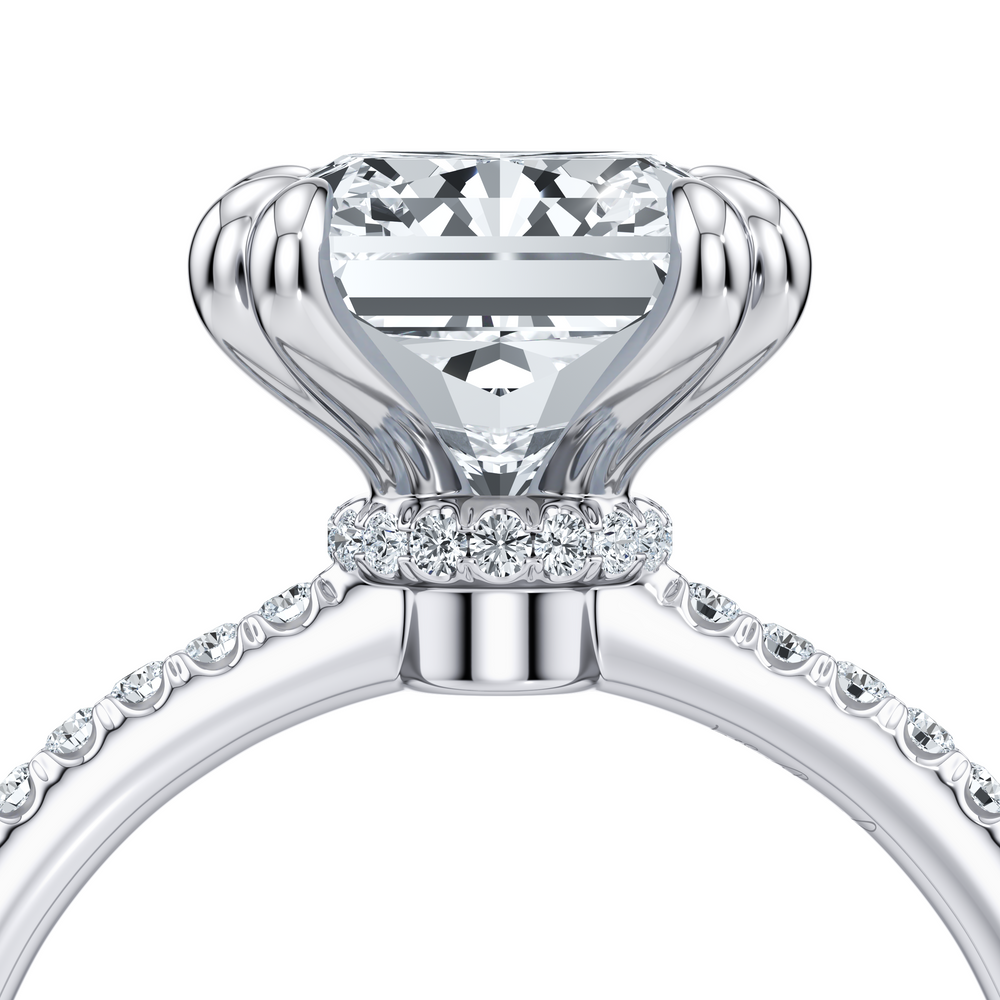 Kate Solitaire Lab Diamond Engagement Ring with Radiant Cut Diamond in 14KT Platinum view 5
