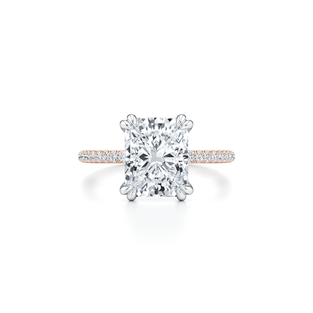Kate Solitaire Lab Diamond Engagement Ring with Radiant Cut Diamond in 14KT Two view 1
