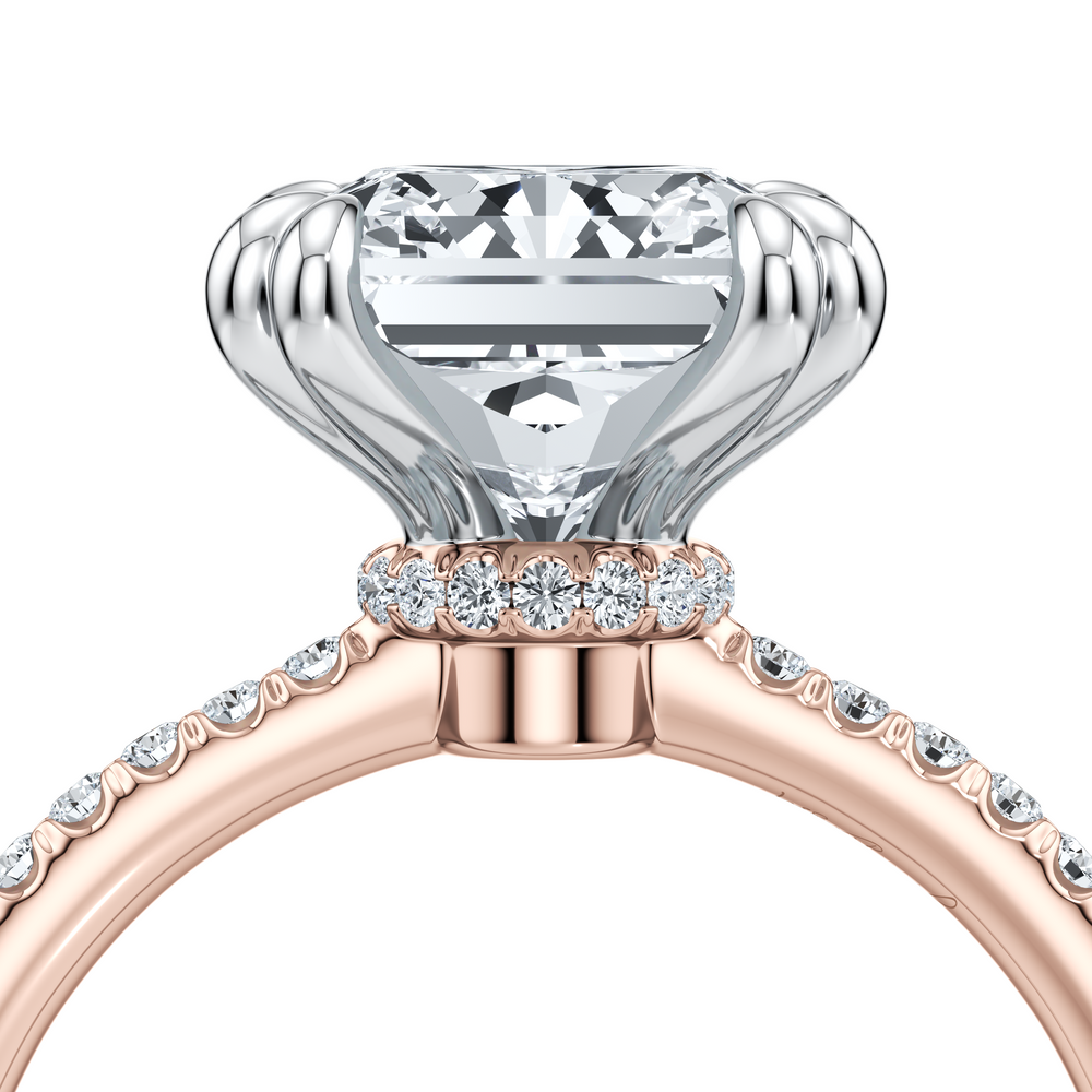 Kate Solitaire Lab Diamond Engagement Ring with Radiant Cut Diamond in 14KT Two view 5
