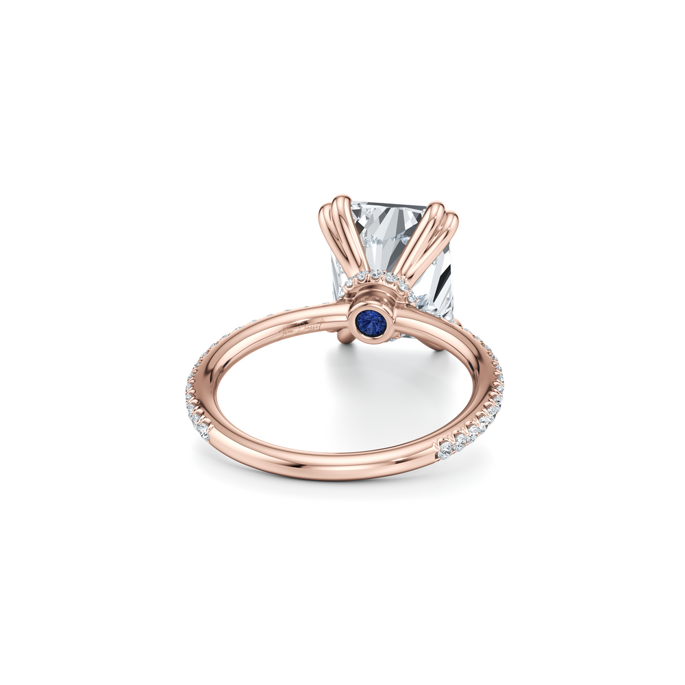 Kate Solitaire Lab Diamond Engagement Ring with Radiant Cut Diamond in 14KT 18k Rose Gold view 3
