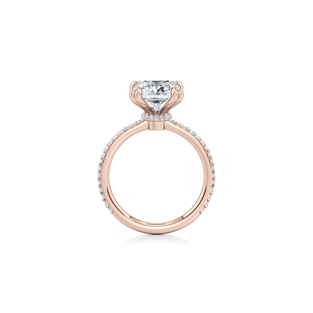 Kate Solitaire Lab Diamond Engagement Ring with Radiant Cut Diamond in 14KT 18k Rose Gold view 4
