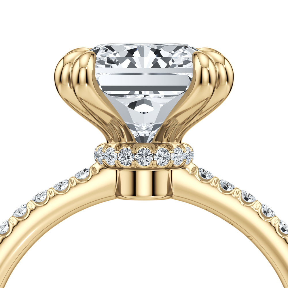 Kate Solitaire Lab Diamond Engagement Ring with Radiant Cut Diamond in 14KT 18k Yellow Gold view 4
