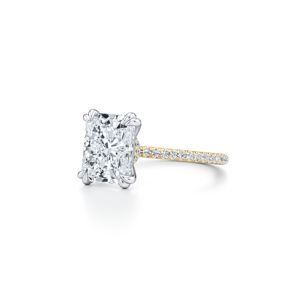 Kate Solitaire Lab Diamond Engagement Ring with Radiant Cut Diamond in 14KT Two view 2
