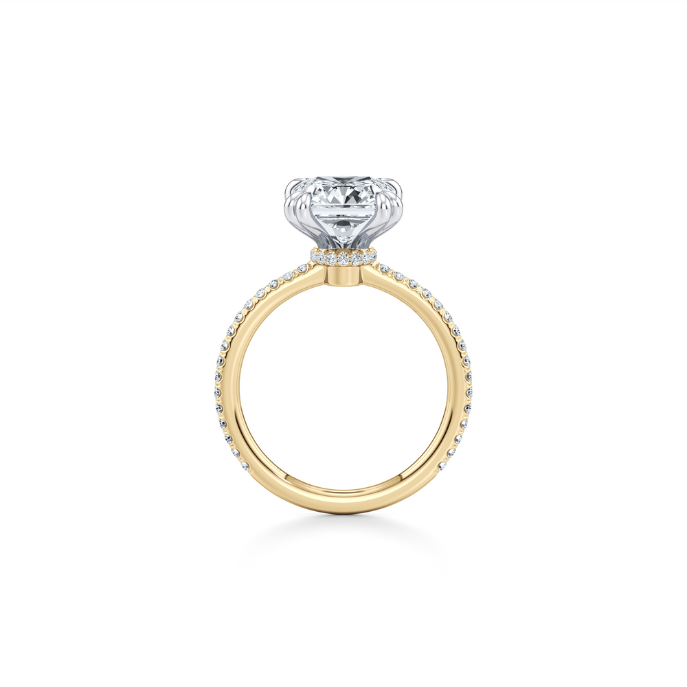 Kate Solitaire Lab Diamond Engagement Ring with Radiant Cut Diamond in 14KT Two view 4
