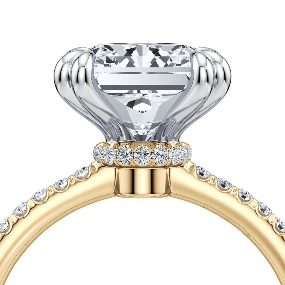 Kate Solitaire Lab Diamond Engagement Ring with Radiant Cut Diamond in 14KT Two view 5
