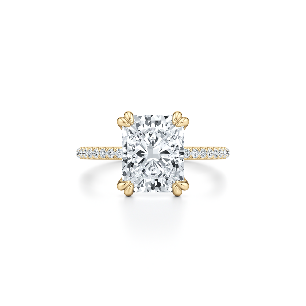 Kate Solitaire Lab Diamond Engagement Ring with Radiant Cut Diamond in 14KT 18k Yellow Gold view 1
