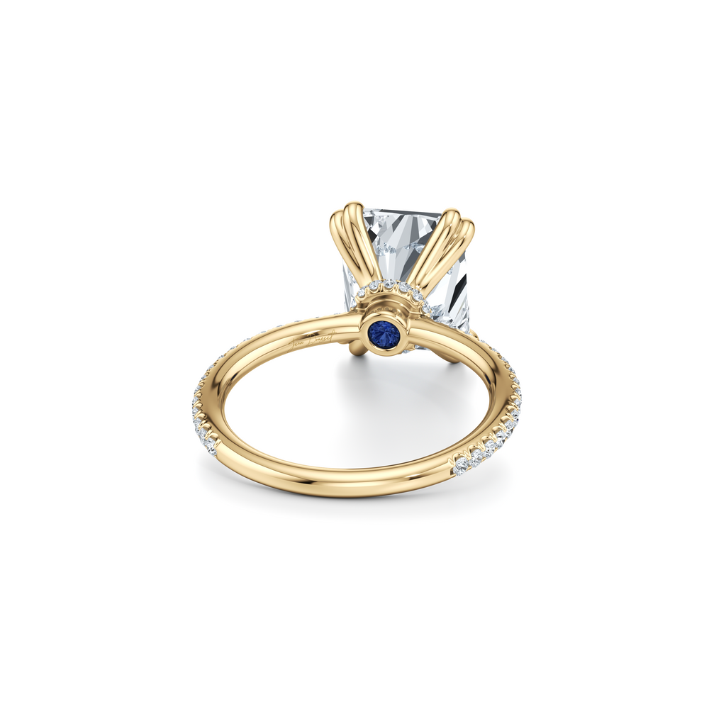 Kate Solitaire Lab Diamond Engagement Ring with Radiant Cut Diamond in 14KT 18k Yellow Gold view 3
