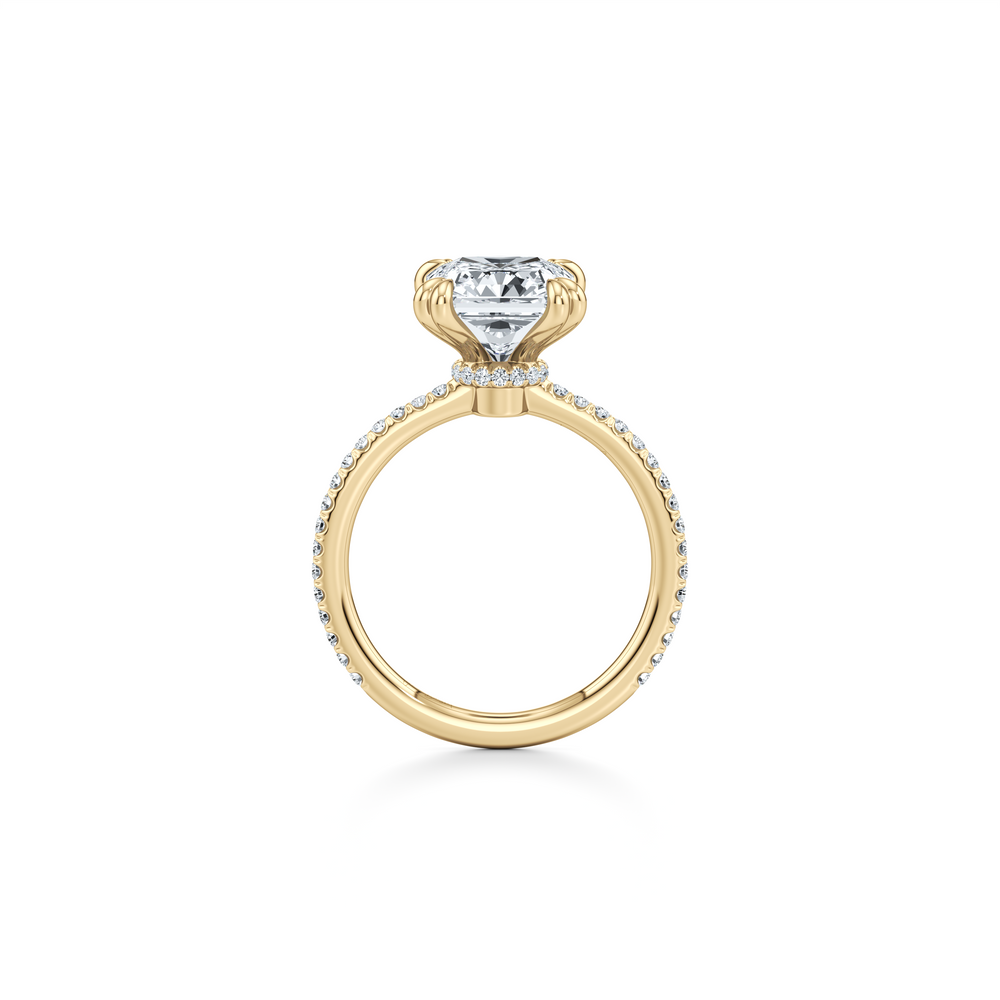 Kate Solitaire Lab Diamond Engagement Ring with Radiant Cut Diamond in 14KT 18k Yellow Gold view 5
