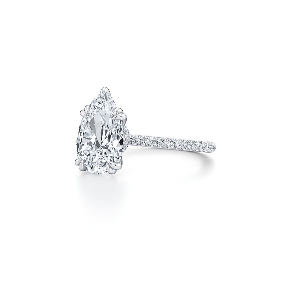 Kate Solitaire Lab Diamond Engagement Ring with Pear Cut Diamond in 14KT Platinum view 2
