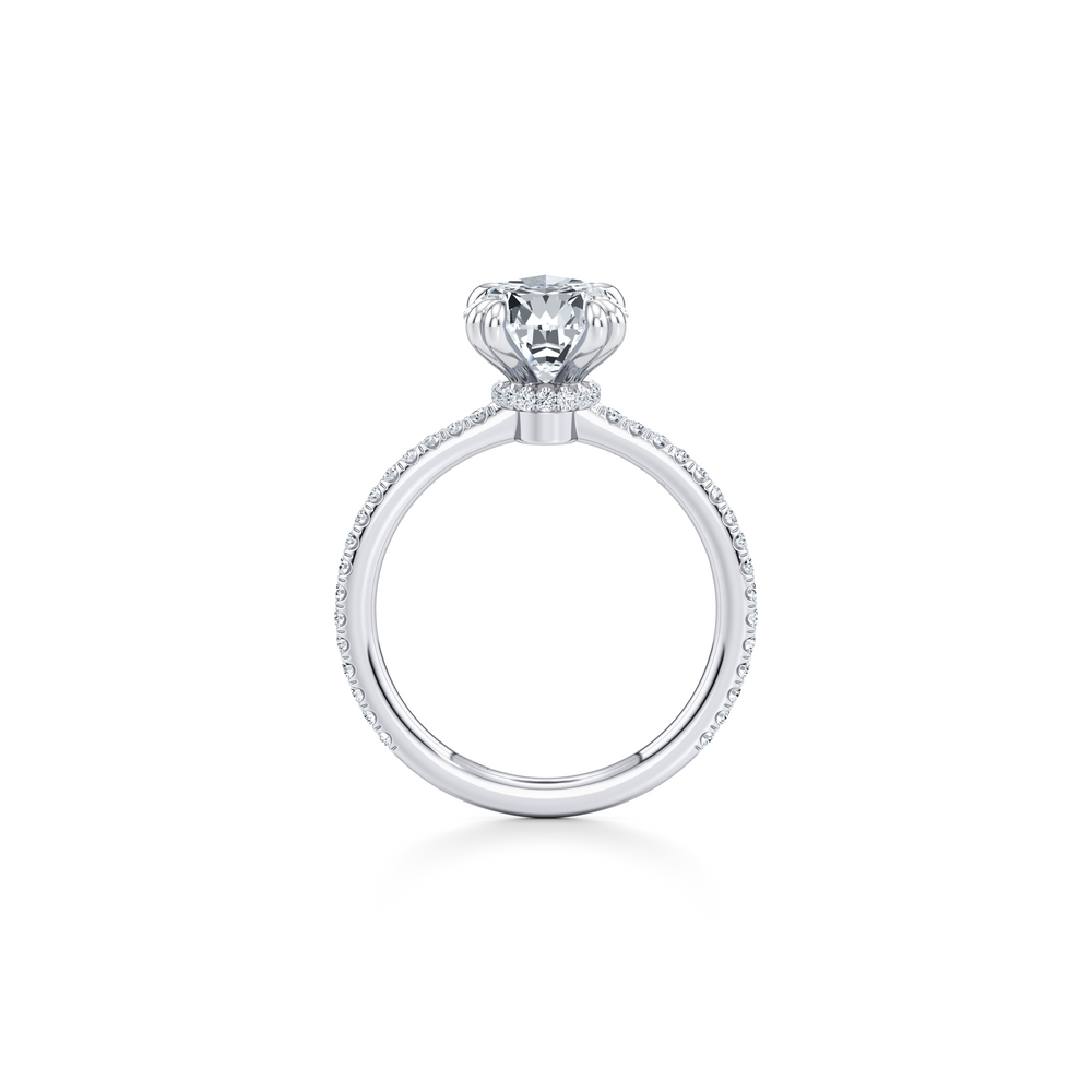 Kate Solitaire Lab Diamond Engagement Ring with Pear Cut Diamond in 14KT Platinum view 4
