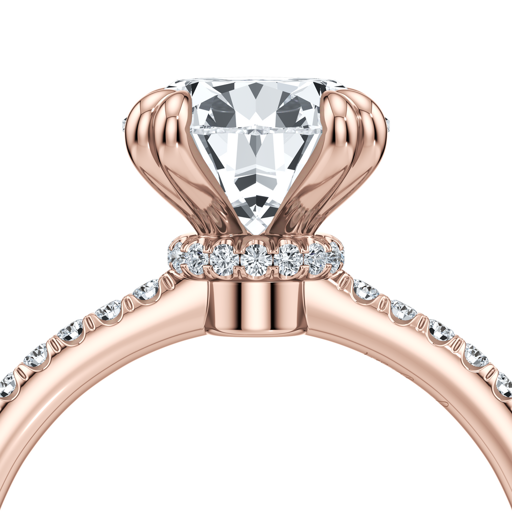 Kate Solitaire Lab Diamond Engagement Ring with Pear Cut Diamond in 14KT 18k Rose Gold view 5
