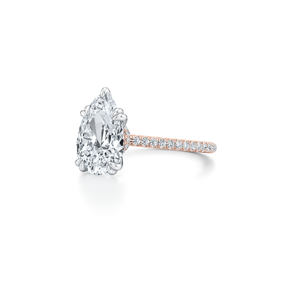 Kate Solitaire Lab Diamond Engagement Ring with Pear Cut Diamond in 14KT Two view 2
