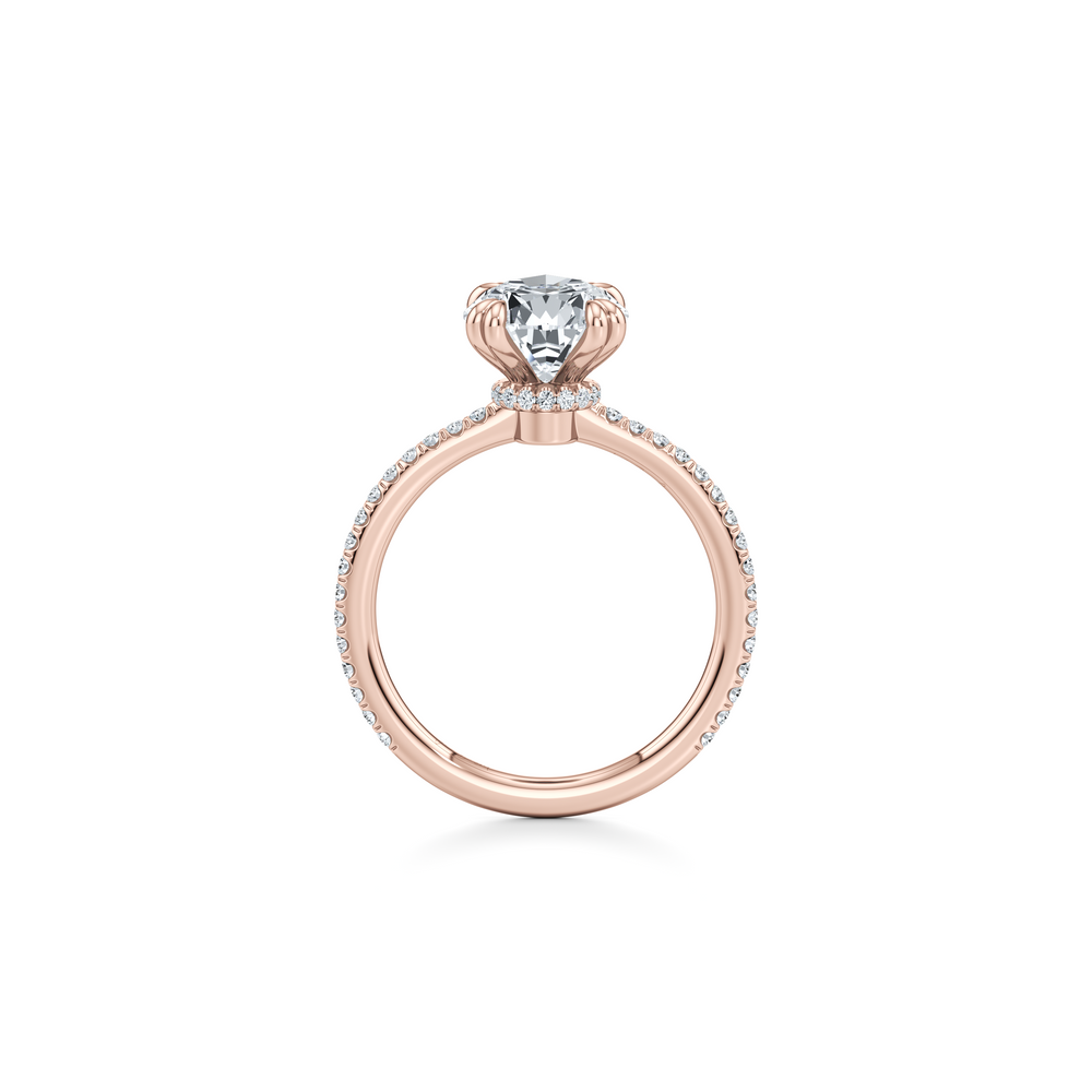 Kate Solitaire Lab Diamond Engagement Ring with Pear Cut Diamond in 14KT 18k Rose Gold view 4
