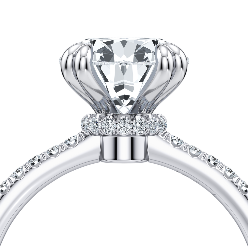 Kate Solitaire Lab Diamond Engagement Ring with Pear Cut Diamond in 14KT 18k White Gold view 5
