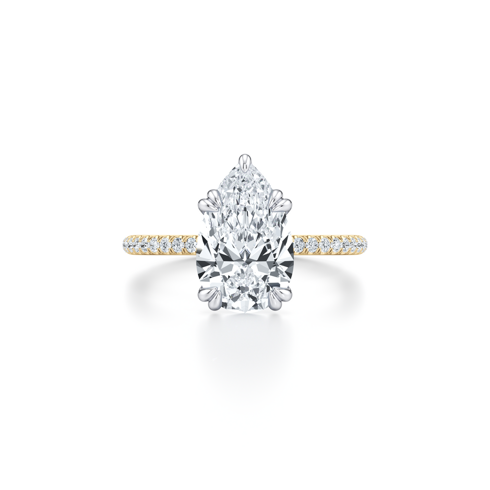 Kate Solitaire Lab Diamond Engagement Ring with Pear Cut Diamond in 14KT Two view 1
