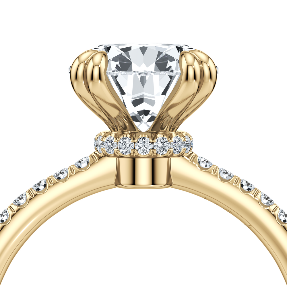 Kate Solitaire Lab Diamond Engagement Ring with Pear Cut Diamond in 14KT 18k Yellow Gold view 3
