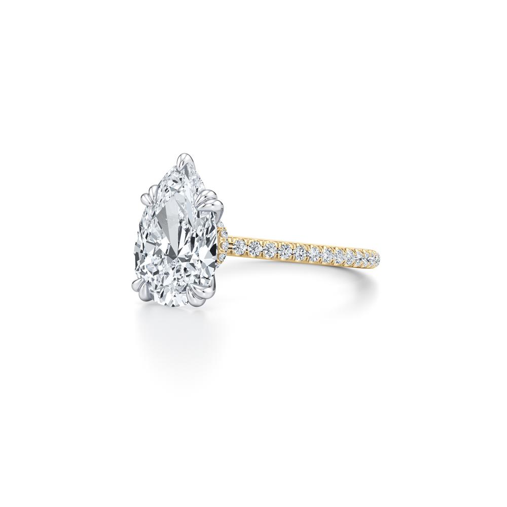 Kate Solitaire Lab Diamond Engagement Ring with Pear Cut Diamond in 14KT Two view 2
