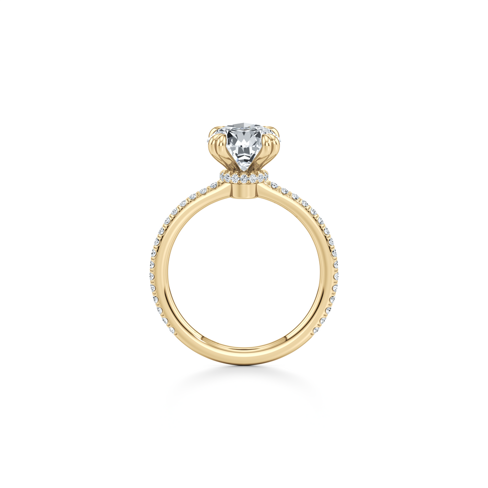 Kate Solitaire Lab Diamond Engagement Ring with Pear Cut Diamond in 14KT 18k Yellow Gold view 2
