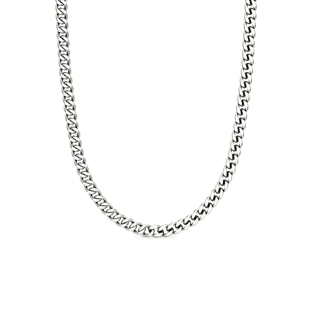 The Atlas Chain Necklace with Titanium Cut Diamond in 14KT Titanium view 1
