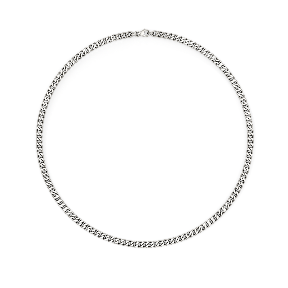 The Atlas Chain Necklace with Titanium Cut Diamond in 14KT Titanium view 2
