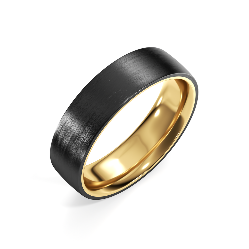 The Monarch Men's Band with Titanium / 9 Cut Diamond in 14KT Titanium / 9 view 3
