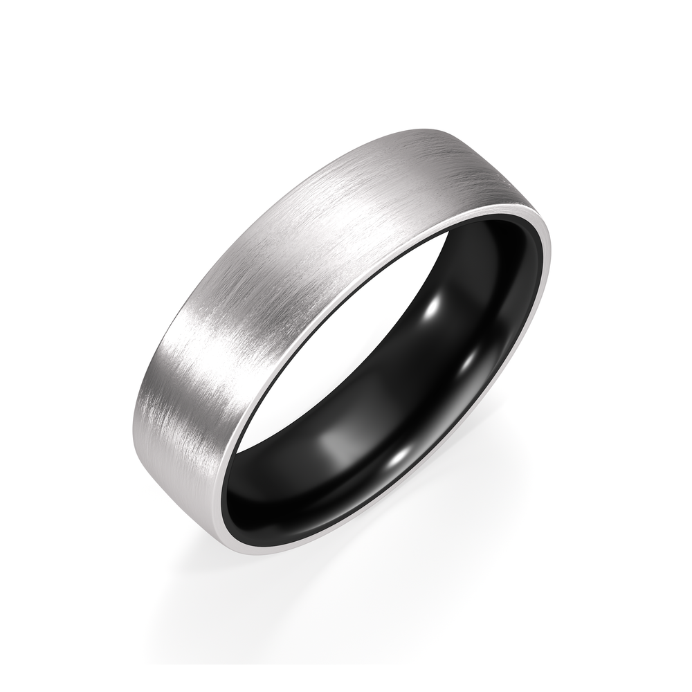 The Onyx Men's Band with Titanium / 9 Cut Diamond in 14KT Titanium / 9 view 3

