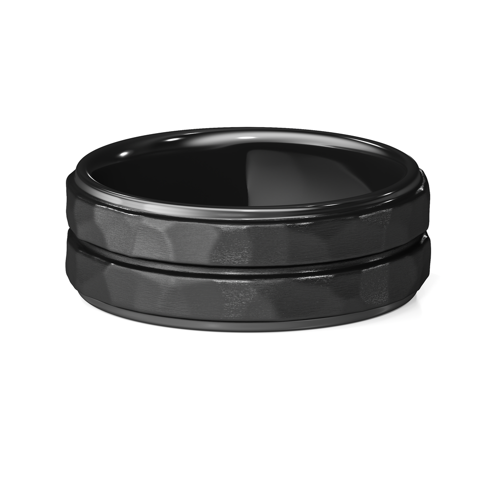 The Ridge Men's Band with Titanium / 10 Cut Diamond in 14KT Titanium / 10 view 1
