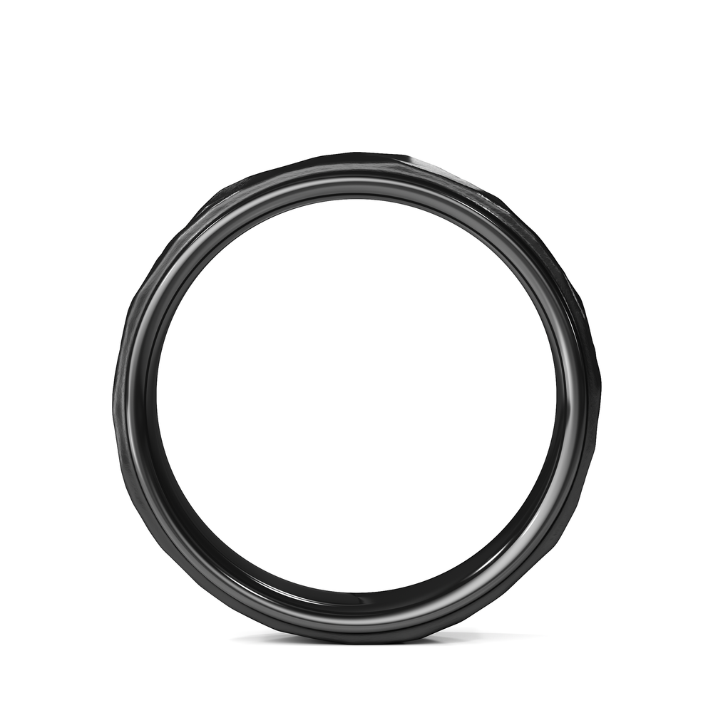 The Ridge Men's Band with Titanium / 11 Cut Diamond in 14KT Titanium / 11 view 2
