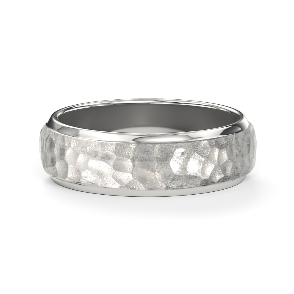 The Crest Men's Band with Titanium / 11 Cut Diamond in 14KT Titanium / 11 view 1
