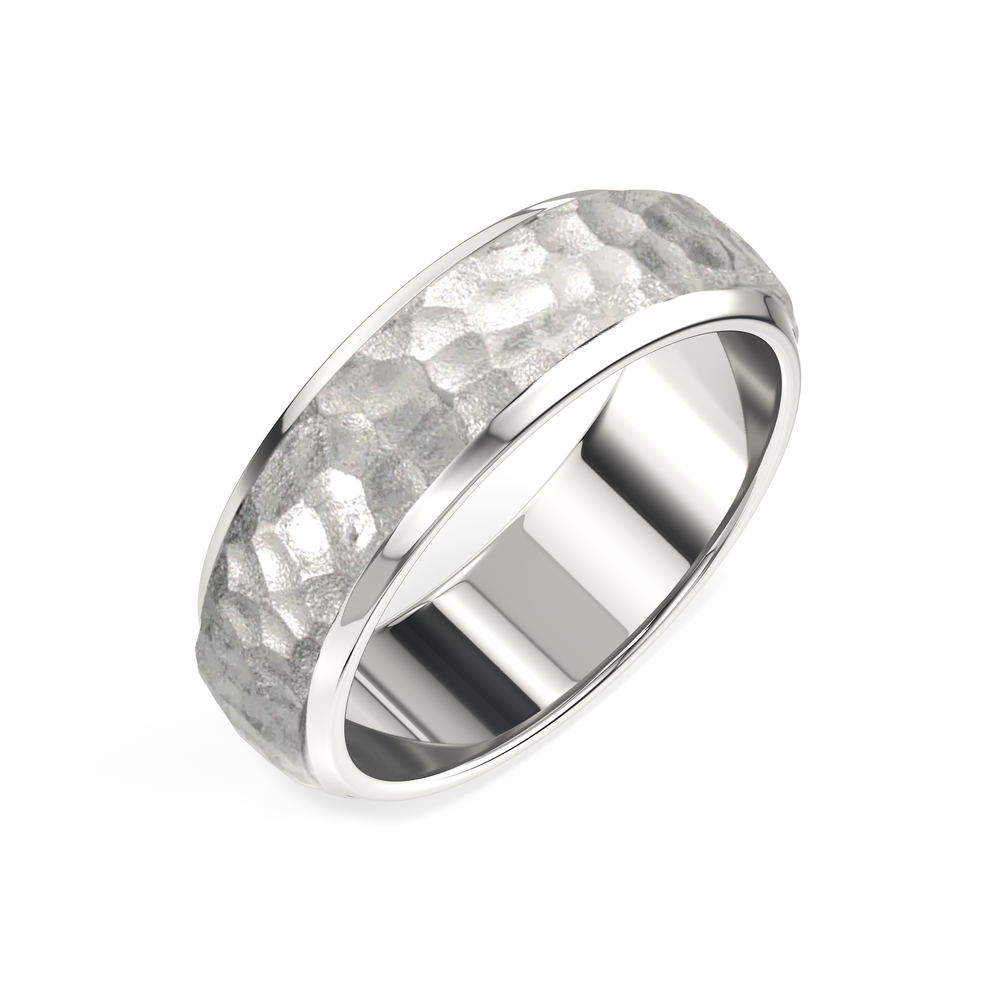 The Crest Men's Band with Titanium / 9 Cut Diamond in 14KT Titanium / 9 view 3

