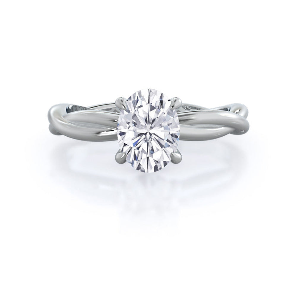 Text-1500135OV with Oval Cut Diamond in 14KT White Gold view 1
