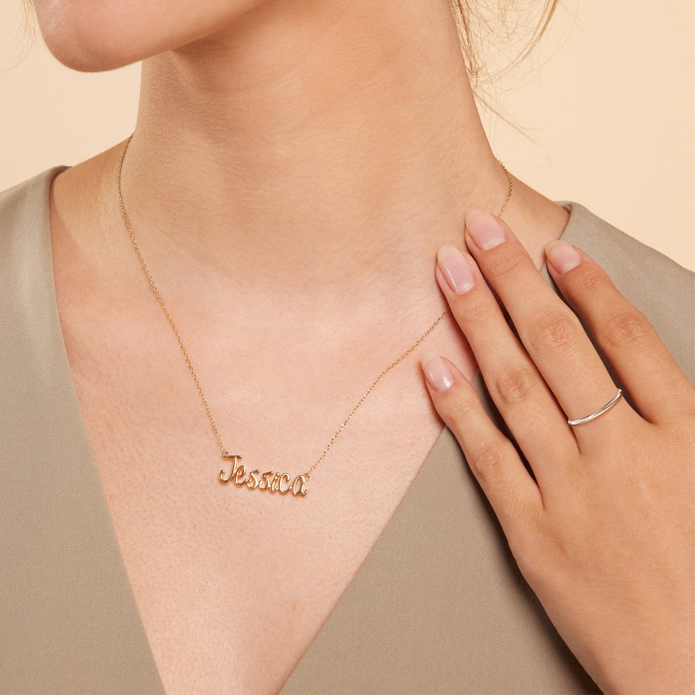 Model Wearing Petite Baguette Studded Wedding Band view