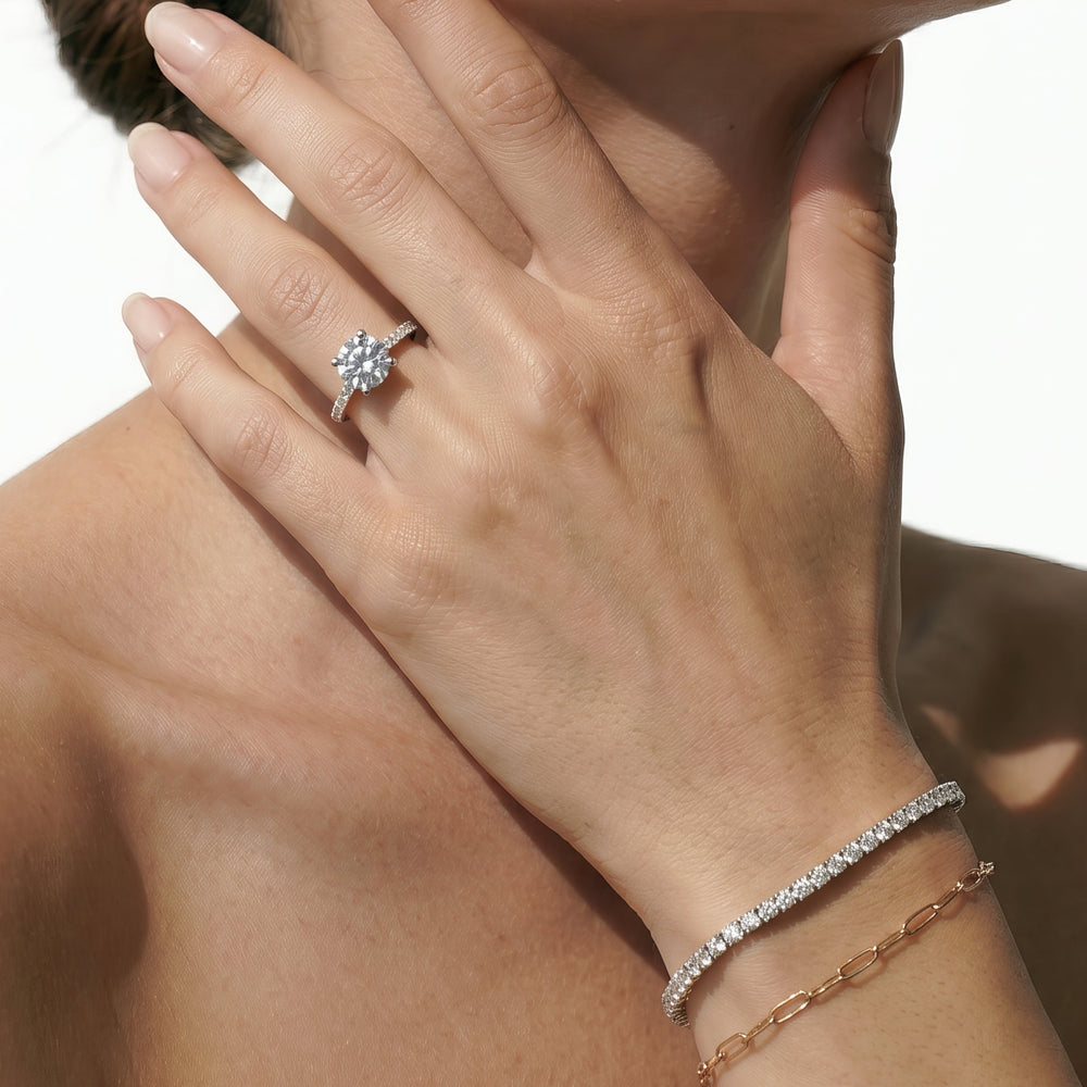 Oval Cut Ara Fine Hidden Halo Engagement Ring with Lab Grown Diamond in 14KT Rose Gold view 4
