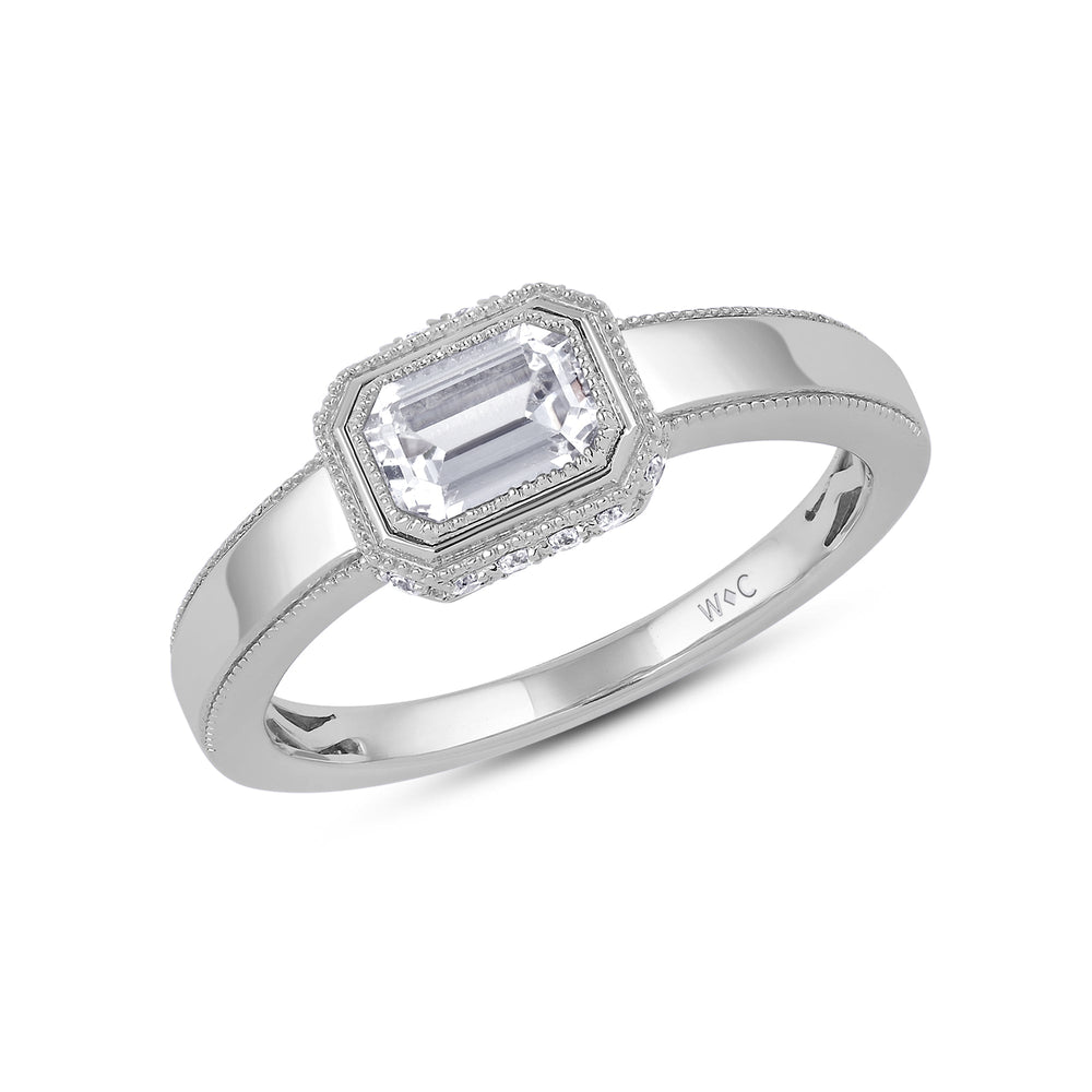 Vintage Bezel Hidden Halo Men's Engagement Ring with 14KT White Gold / Lab / 1 5/8 Cut Diamond in 14KT White Gold / Lab / 1 5/8 view 3
