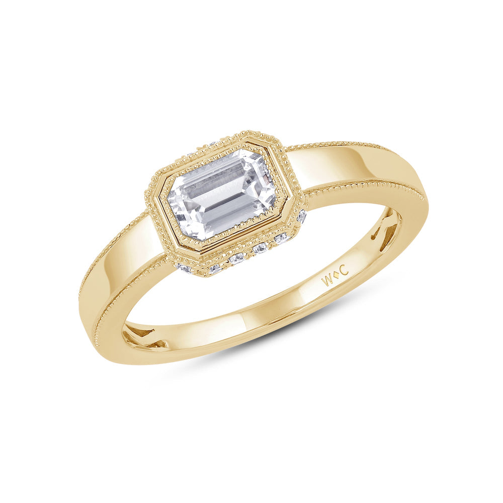 Vintage Bezel Hidden Halo Men's Engagement Ring with 14KT Yellow Gold / Lab / 1 5/8 Cut Diamond in 14KT Yellow Gold / Lab / 1 5/8 view 3
