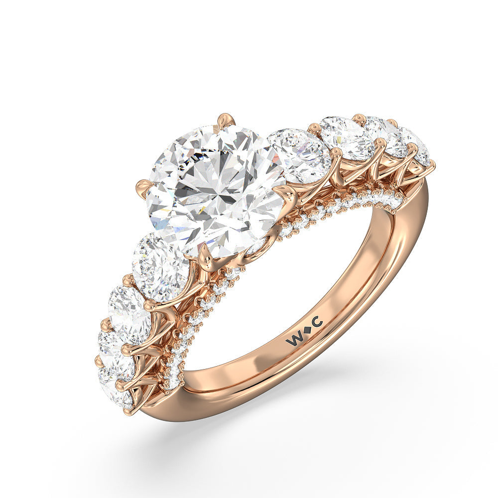Round Cut The Sutton Ring with Lab Grown Diamond in 14KT Rose Gold view 3
