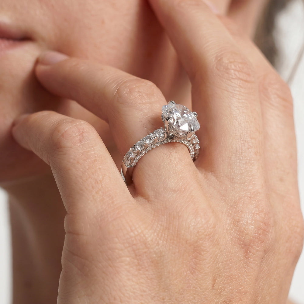 The Fifth Avenue Ring with Pear Cut Diamond in 14KT Platinum view 3
