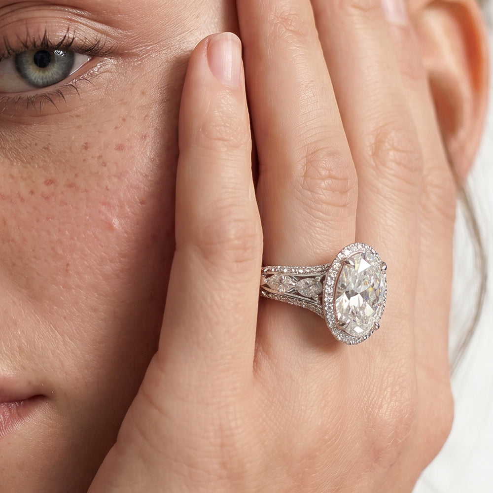 Emerald Cut The Apollo Ring with Lab Grown Diamond in 14KT Rose Gold view 4
