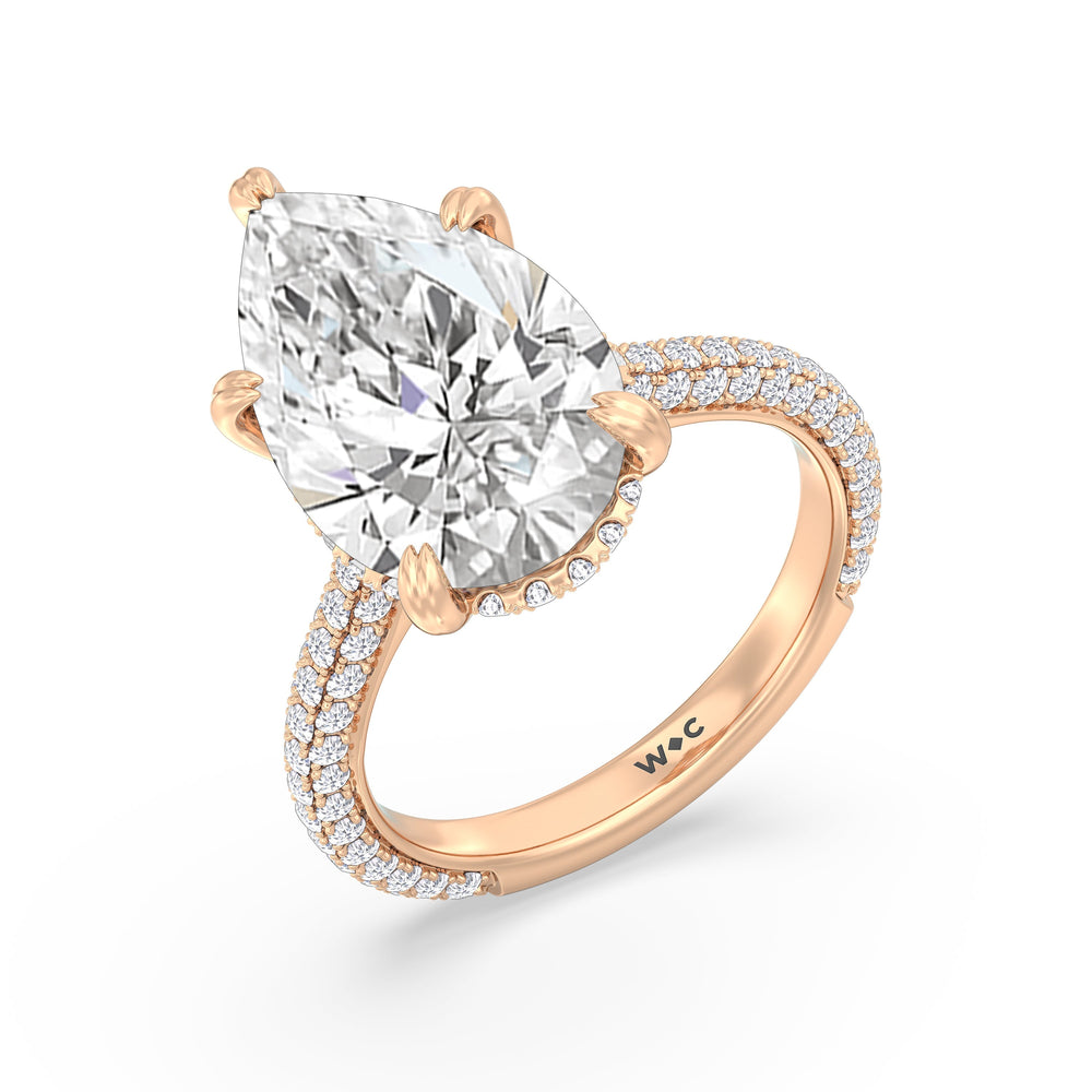Pear Cut The Windsor Ring with Lab Grown Diamond in 14KT Rose Gold view 7
