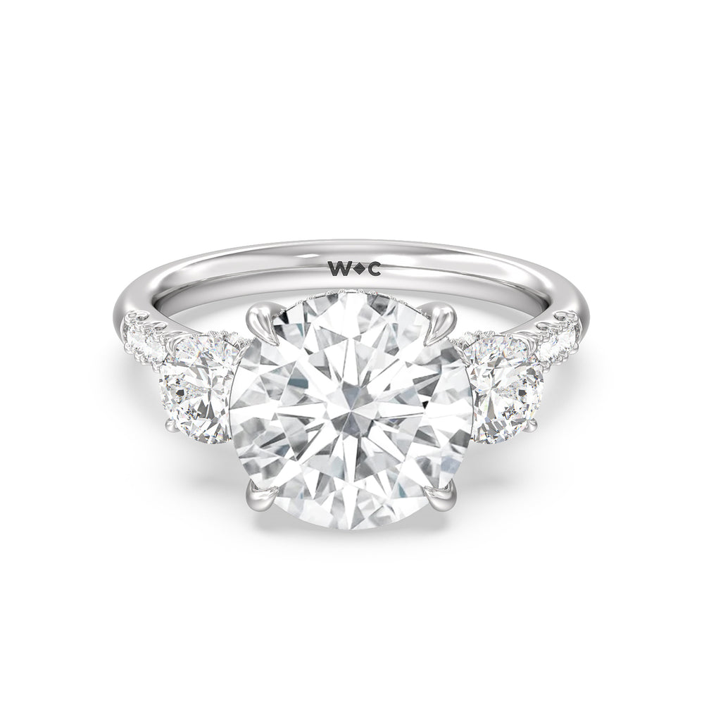 Text-1502248RD with Round Cut Diamond in 14KT White Gold view 1
